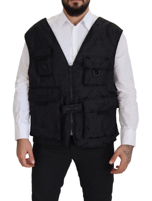 Dolce &amp; Gabbana Elegante chaqueta sin mangas en negro