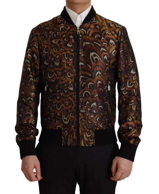 Dolce &amp; Gabbana Elegante Chaqueta Cazadora Marrón