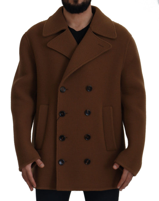 Dolce &amp; Gabbana Elegante chaqueta marrón cruzada