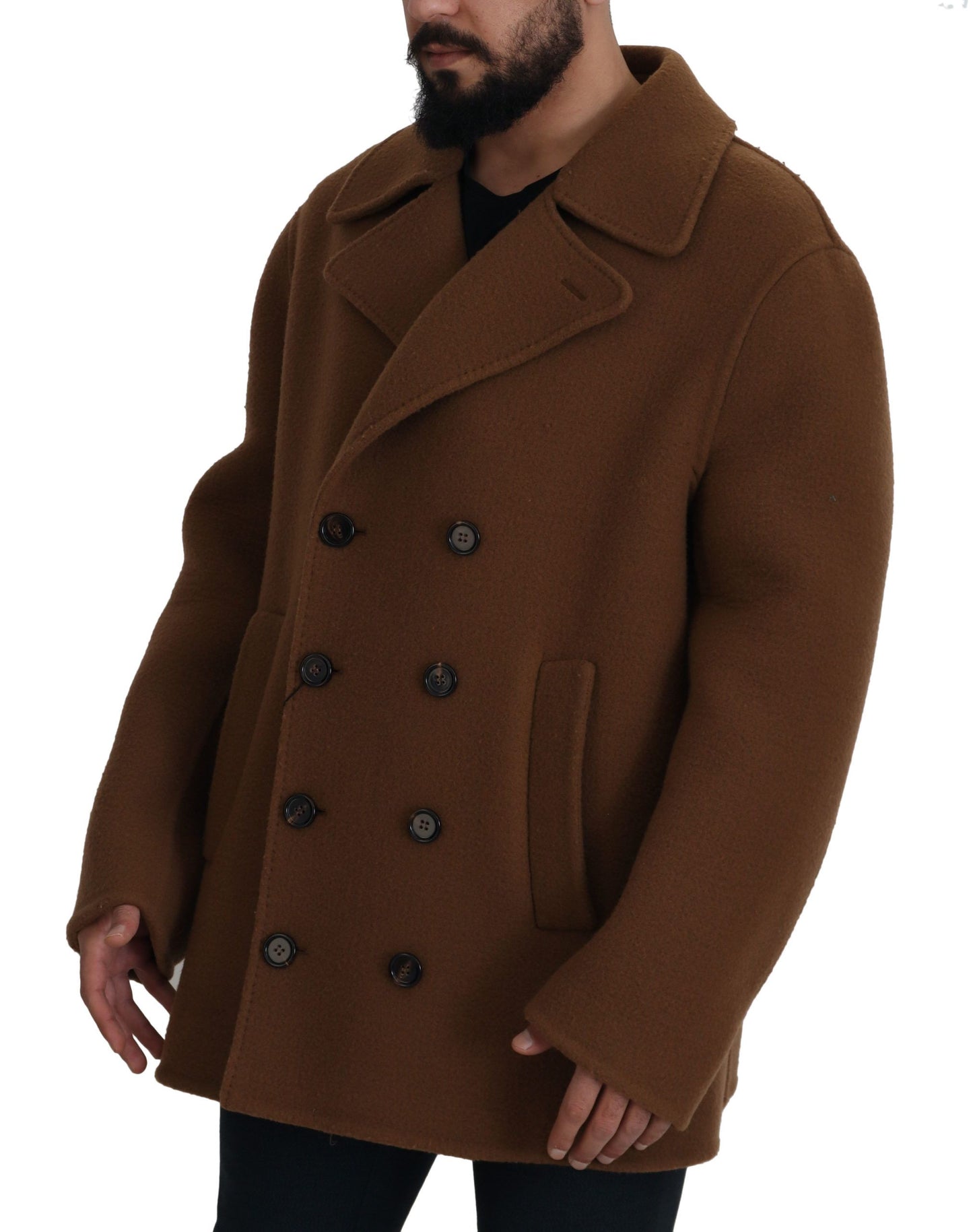 Dolce &amp; Gabbana Elegante chaqueta marrón cruzada