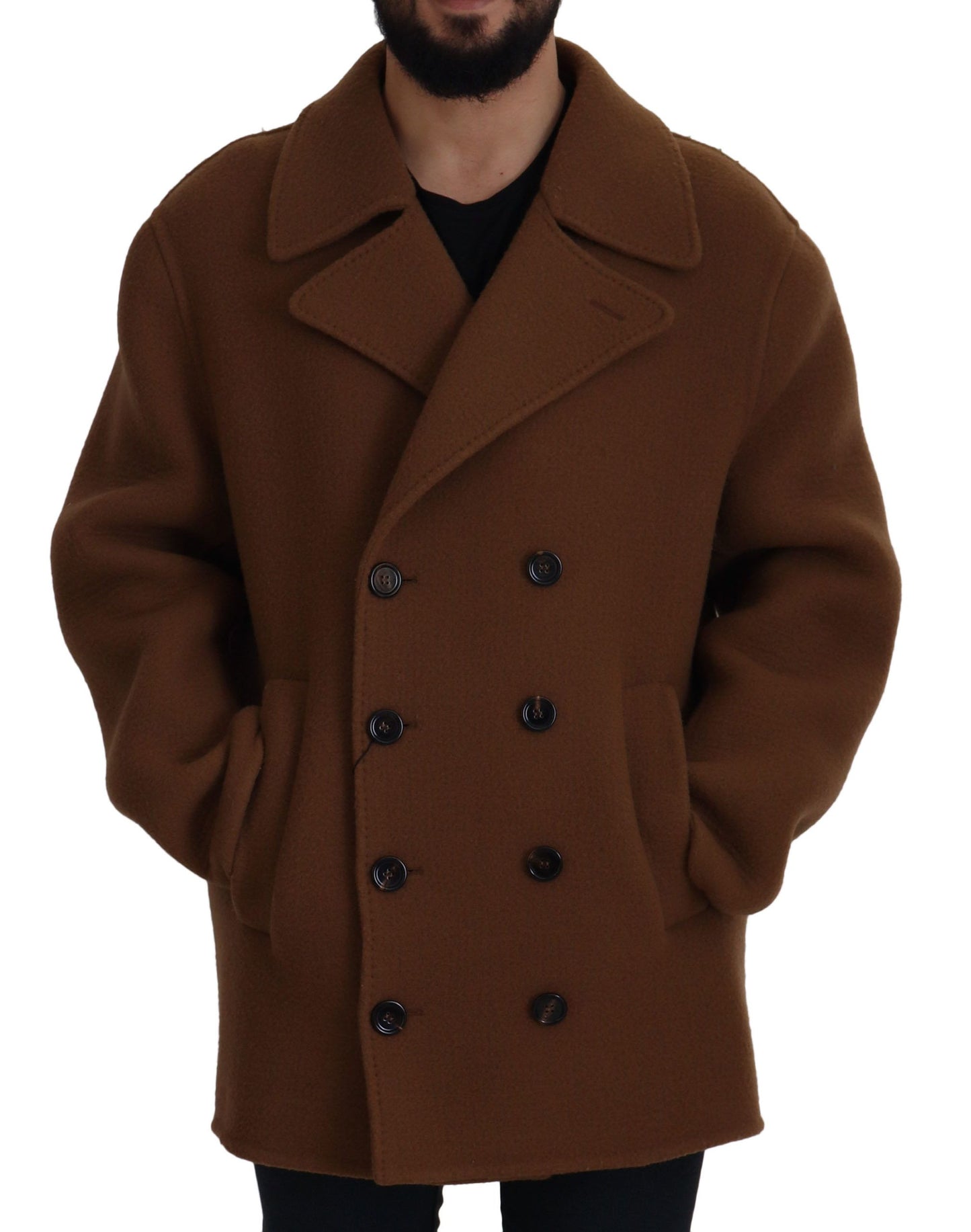 Dolce &amp; Gabbana Elegante chaqueta marrón cruzada