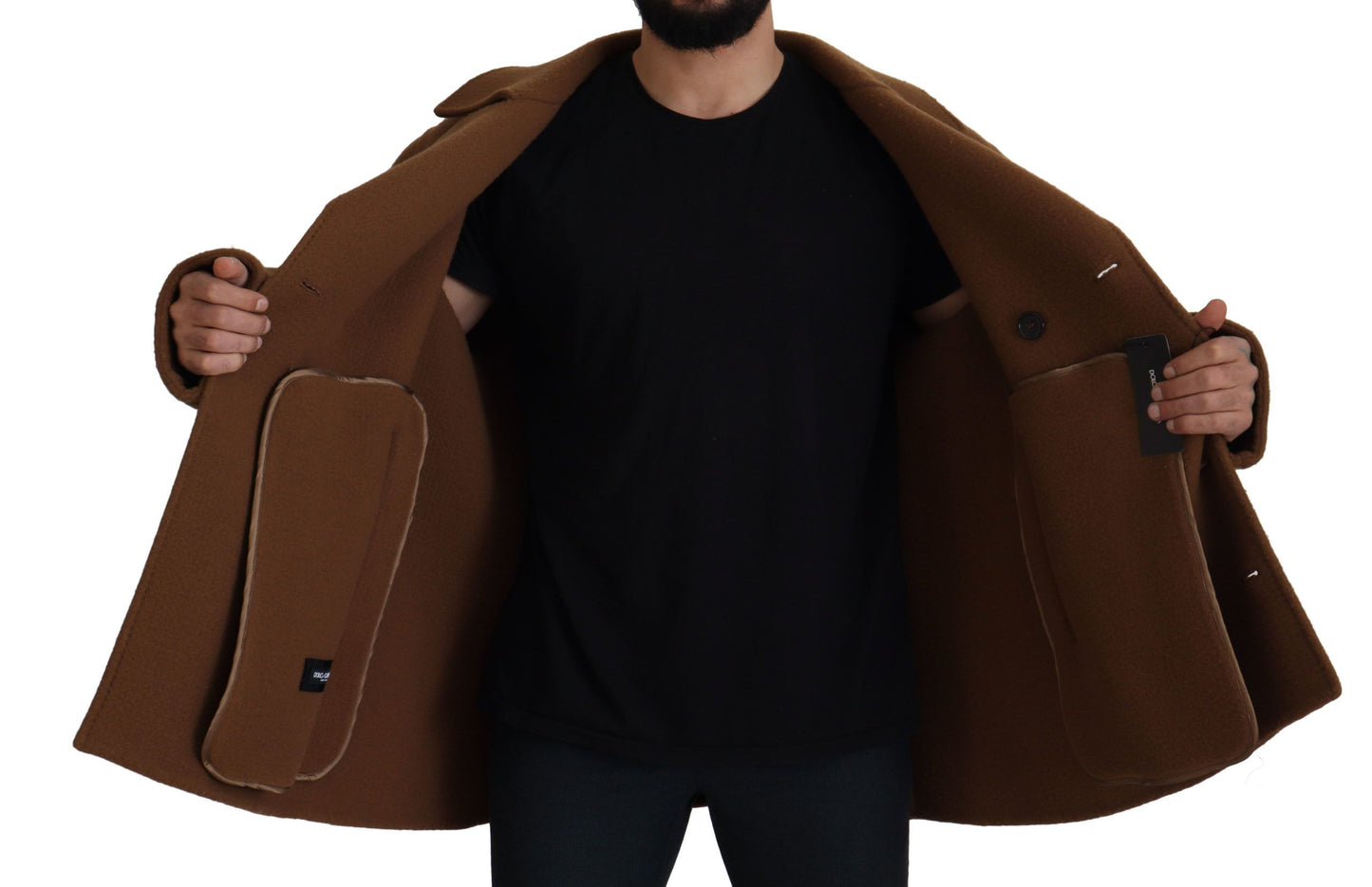 Dolce &amp; Gabbana Elegante chaqueta marrón cruzada