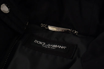 Dolce &amp; Gabbana Elegante chaqueta de invierno parka con capucha negra