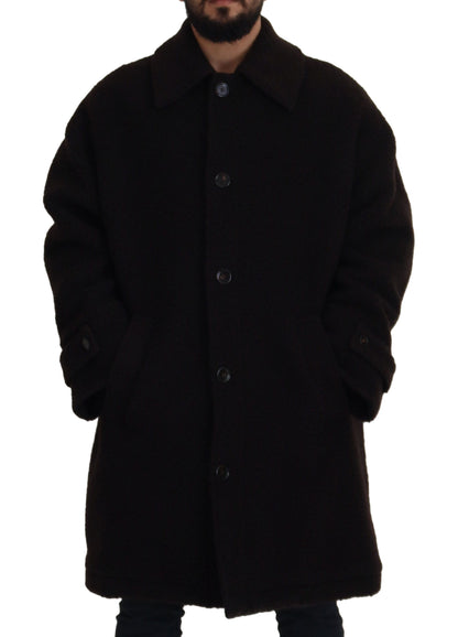 Dolce &amp; Gabbana Elegante chaqueta negra en mezcla de lana de alpaca