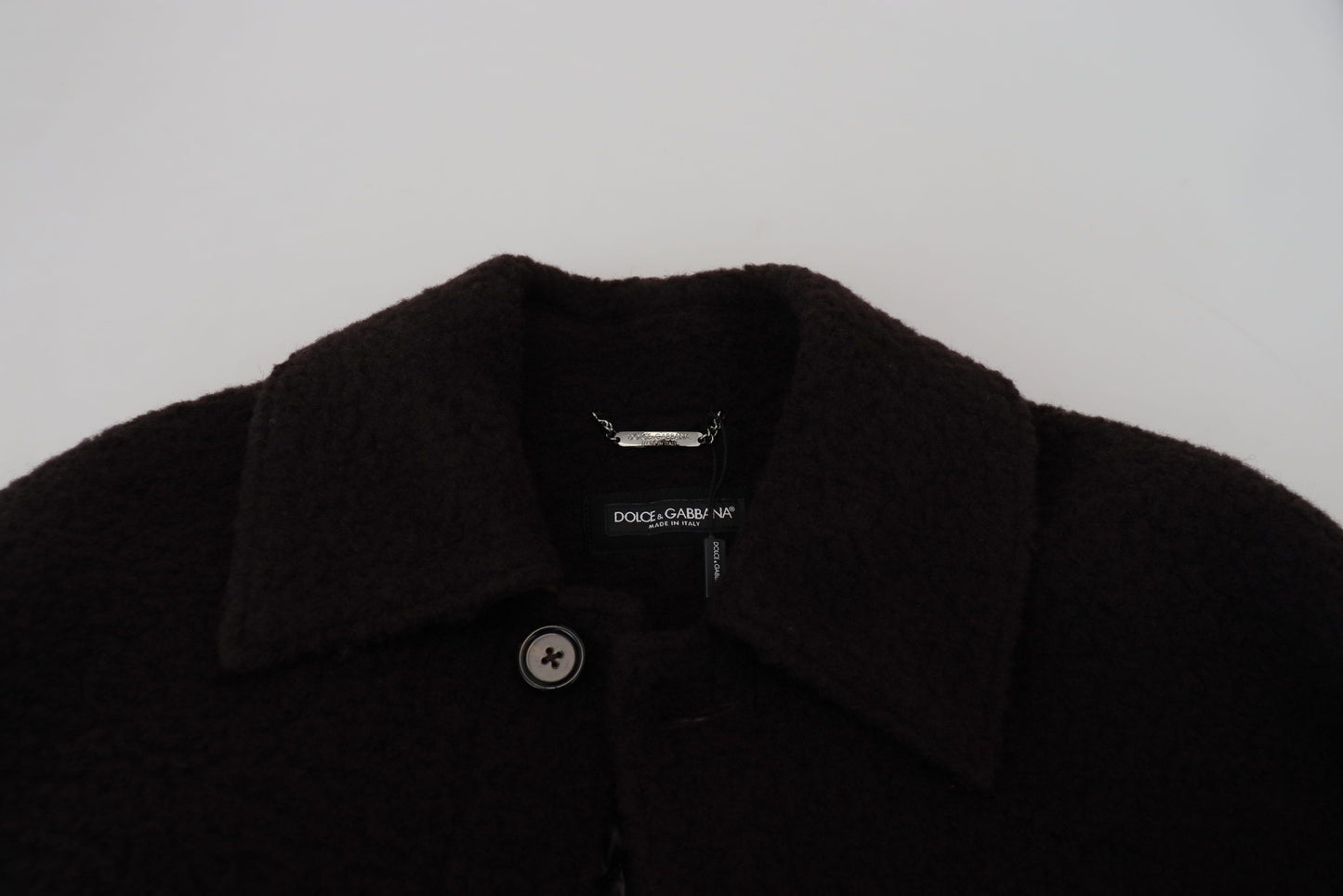 Dolce &amp; Gabbana Elegante chaqueta negra en mezcla de lana de alpaca