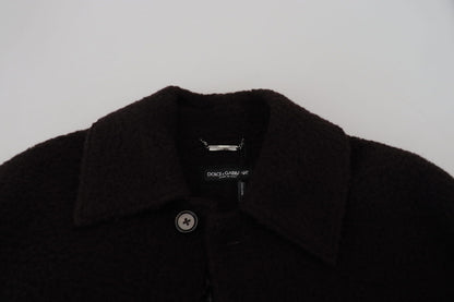 Dolce &amp; Gabbana Elegante chaqueta negra en mezcla de lana de alpaca