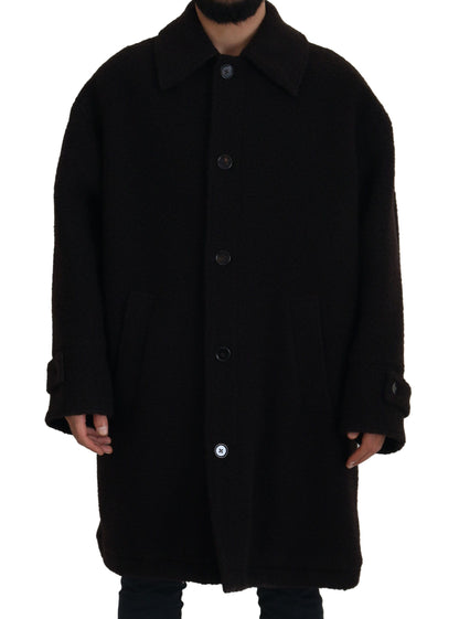 Dolce &amp; Gabbana Elegante chaqueta negra en mezcla de lana de alpaca