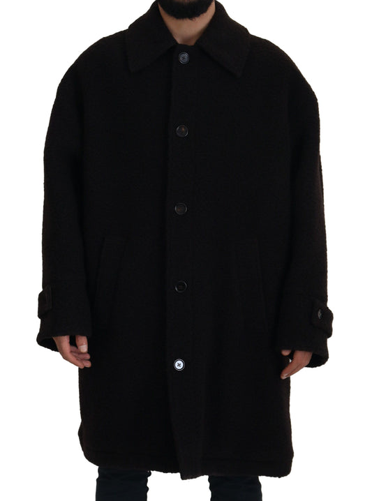 Dolce &amp; Gabbana Elegante chaqueta negra en mezcla de lana de alpaca