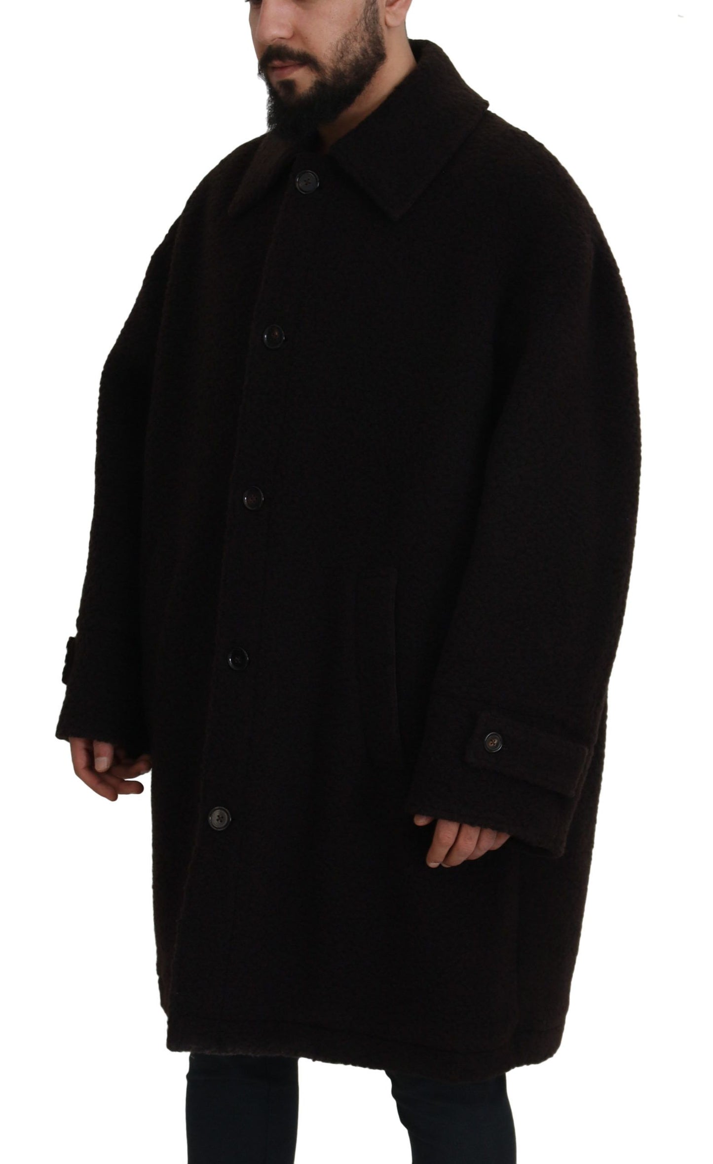 Dolce &amp; Gabbana Elegante chaqueta negra en mezcla de lana de alpaca