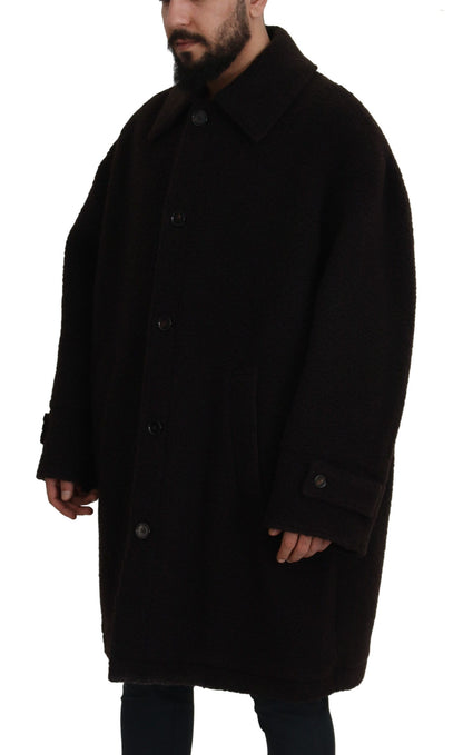 Dolce &amp; Gabbana Elegante chaqueta negra en mezcla de lana de alpaca