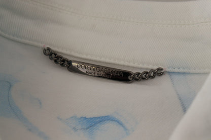 Dolce &amp; Gabbana Chaqueta vaquera bordada con logo multicolor