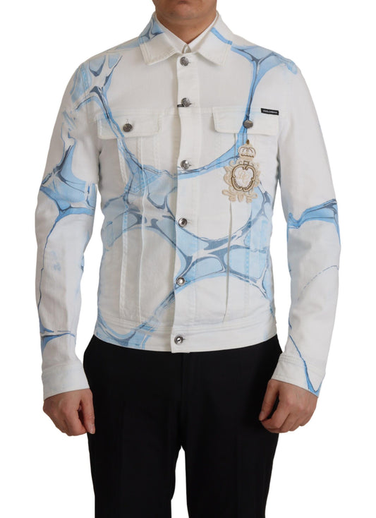 Dolce &amp; Gabbana Chaqueta vaquera bordada con logo multicolor
