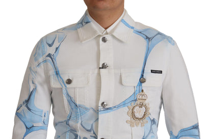 Dolce &amp; Gabbana Chaqueta vaquera bordada con logo multicolor