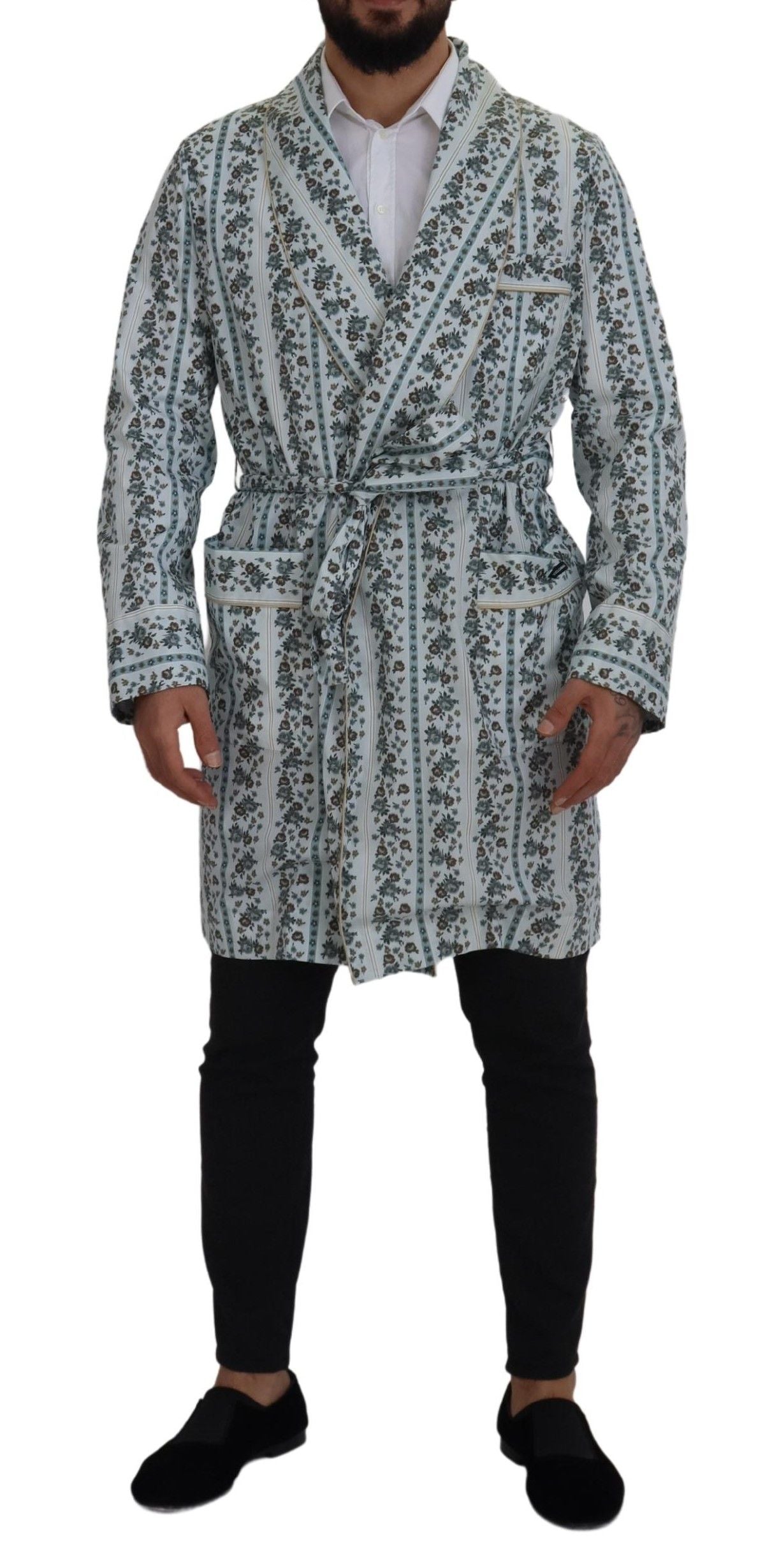 Dolce &amp; Gabbana Elegante vestido tipo chaqueta de algodón floral