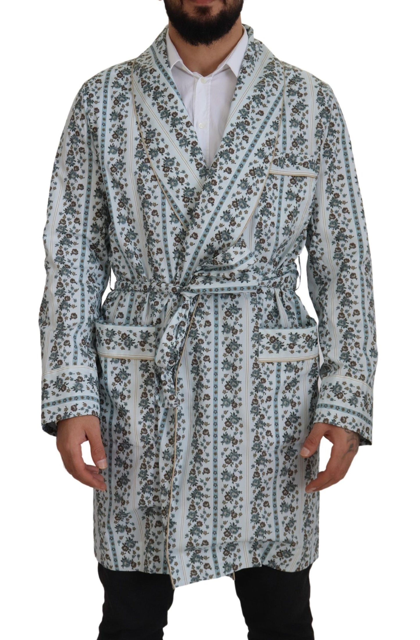 Dolce &amp; Gabbana Elegante vestido tipo chaqueta de algodón floral