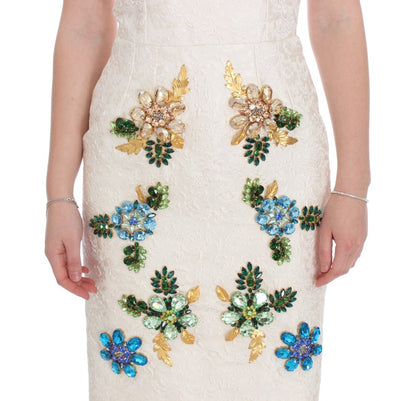 Dolce &amp; Gabbana Elegante vestido tubo con brocado floral