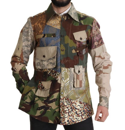 Dolce &amp; Gabbana Camisa casual de camuflaje con patchwork