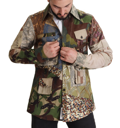 Dolce &amp; Gabbana Camisa casual de camuflaje con patchwork