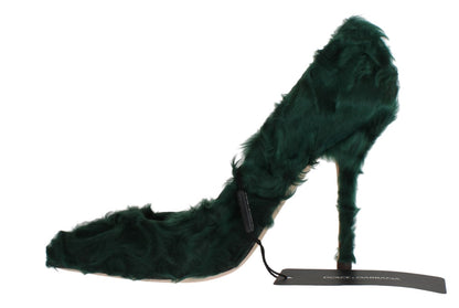 Dolce &amp; Gabbana Elegantes zapatos de tacón de piel de piel Xiangao verde