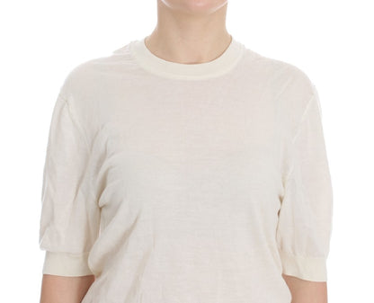 Dolce &amp; Gabbana Elegante suéter de cachemira blanco