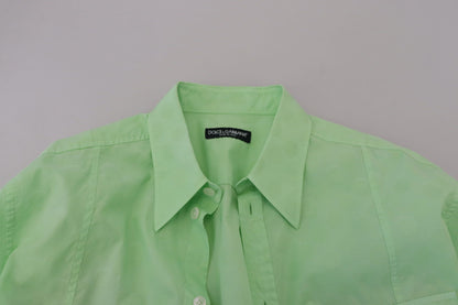 Dolce &amp; Gabbana Camisa casual con botones en verde menta y corte slim