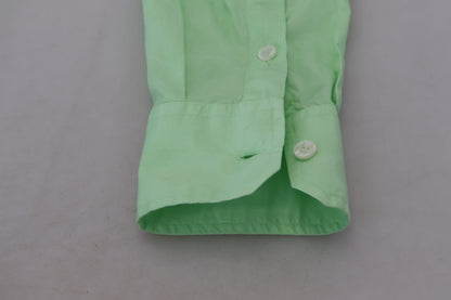 Dolce &amp; Gabbana Camisa casual con botones en verde menta y corte slim