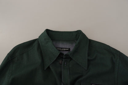 Dolce &amp; Gabbana Camisa informal de corte slim Emerald Elegance