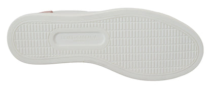 Dolce &amp; Gabbana Zapatillas bajas elegantes de cuero blanco rosa