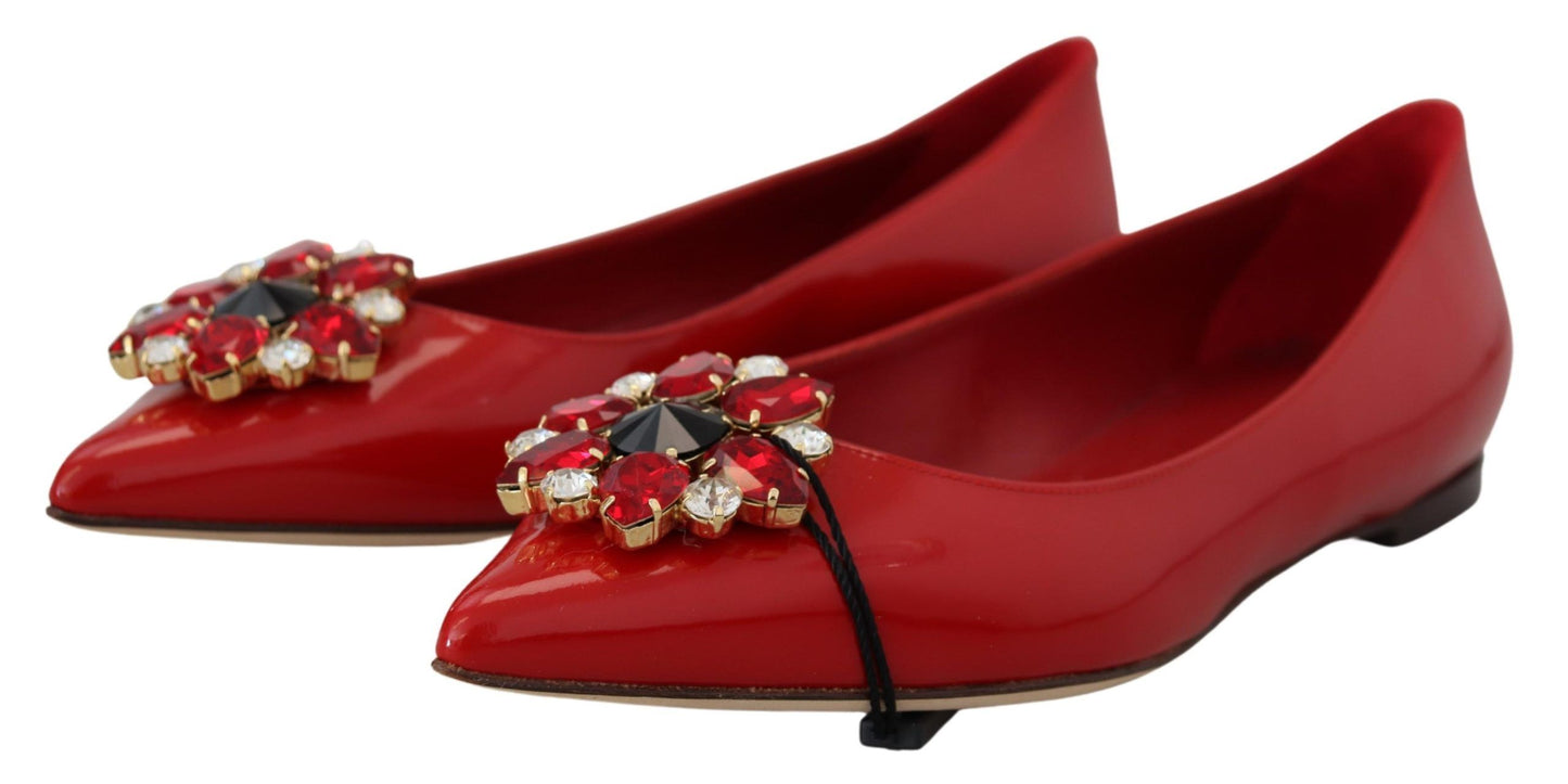 Dolce &amp; Gabbana Mocasines De Ante Rojo Con Cristales - Elegancia Exquisita