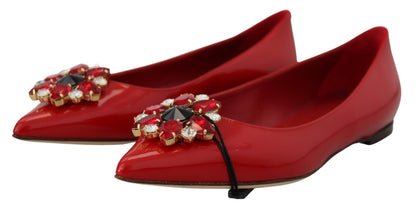 Dolce &amp; Gabbana Mocasines De Ante Rojo Con Cristales - Elegancia Exquisita