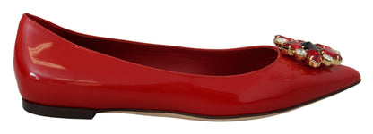 Dolce &amp; Gabbana Mocasines De Ante Rojo Con Cristales - Elegancia Exquisita
