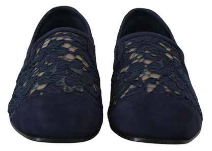 Dolce &amp; Gabbana Elegantes Mocasines Planos Azules - Summer Chic