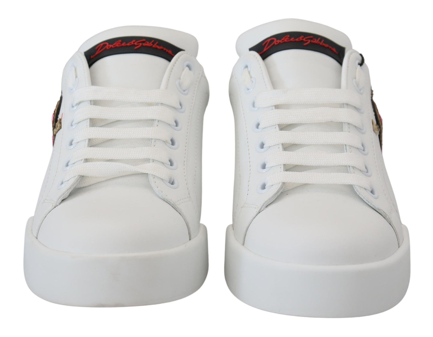 Dolce &amp; Gabbana Elegantes zapatillas deportivas de piel Portofino blancas