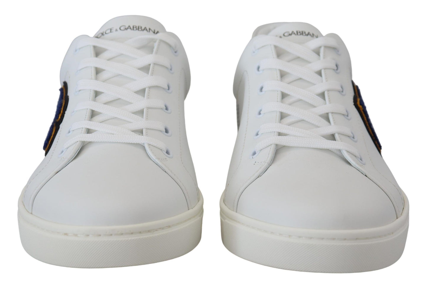 Dolce &amp; Gabbana Elegantes zapatillas deportivas de cuero blanco para hombre