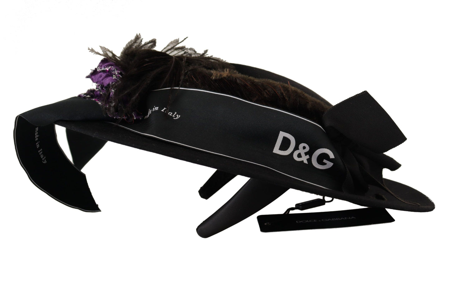 Dolce &amp; Gabbana Elegante sombrero negro de ala ancha