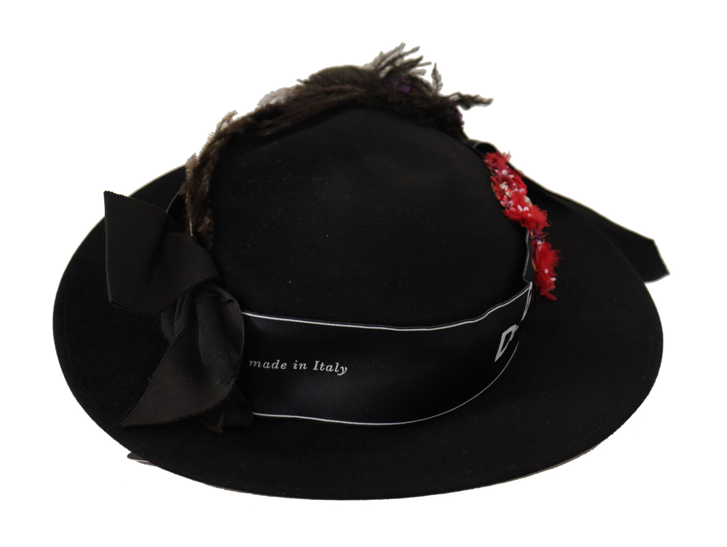 Dolce &amp; Gabbana Elegante sombrero negro de ala ancha
