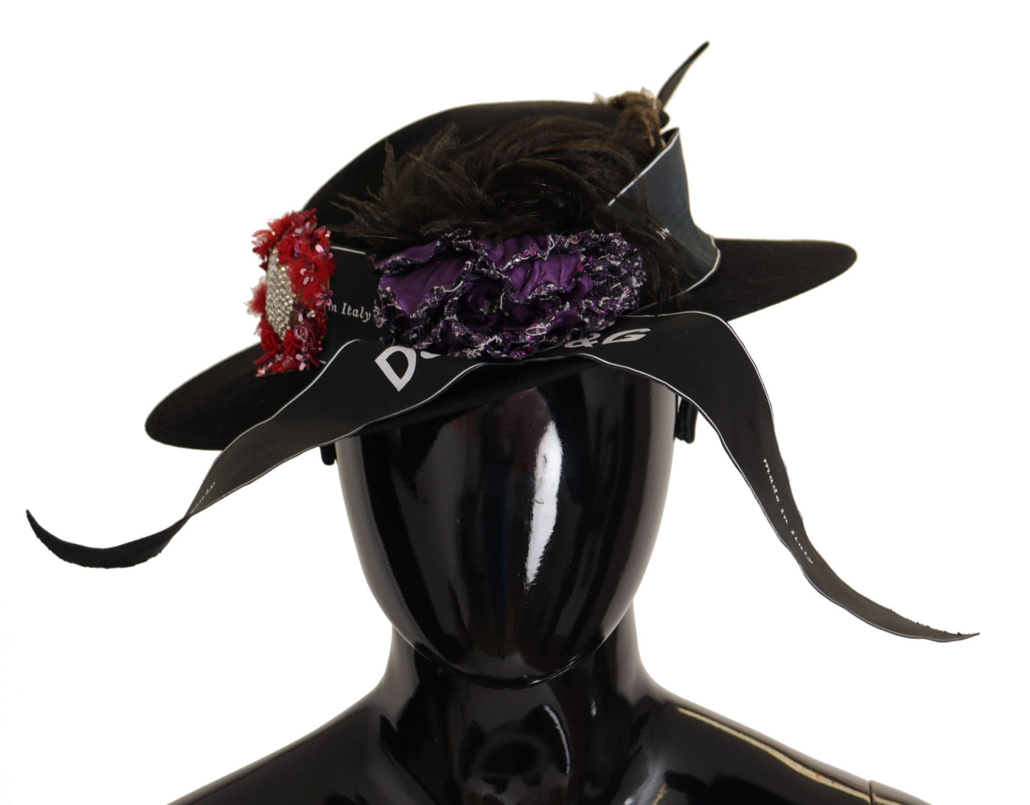 Dolce &amp; Gabbana Elegante sombrero negro de ala ancha