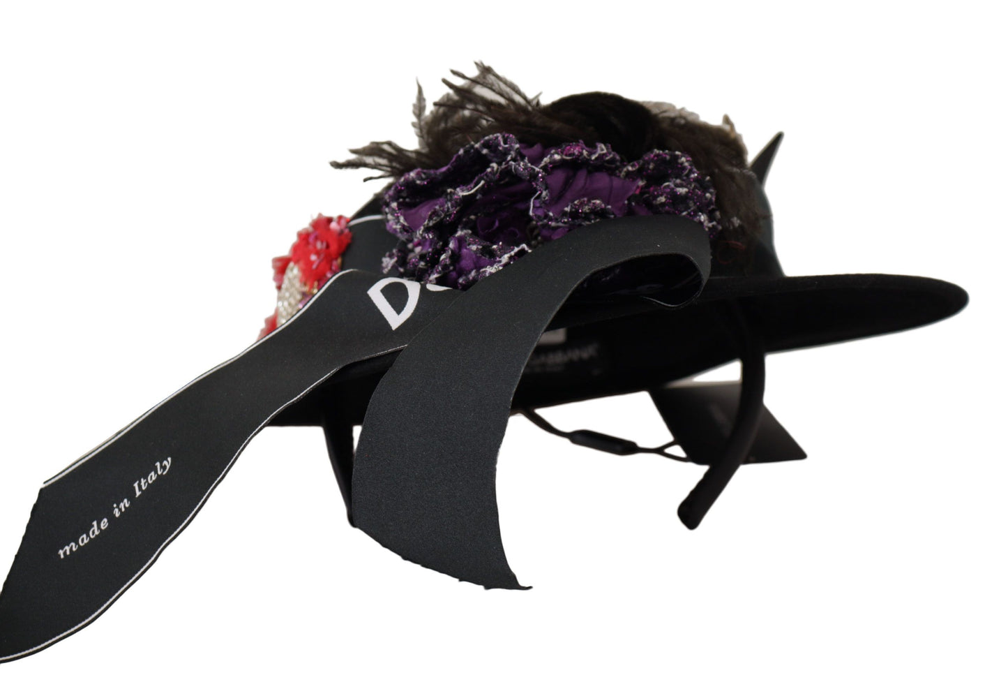 Dolce &amp; Gabbana Elegante sombrero negro de ala ancha