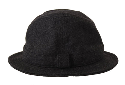 Dolce &amp; Gabbana Elegante Sombrero Trilby Gris de Lana y Cachemira