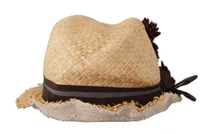 Dolce &amp; Gabbana Sombrero de pescador floral elegante en amarillo sol