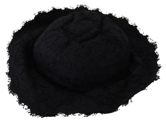 Dolce &amp; Gabbana Elegante sombrero de diseñador negro listo para el sol