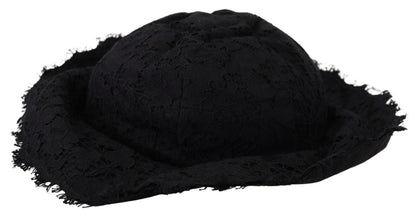Dolce &amp; Gabbana Elegante sombrero de diseñador negro listo para el sol