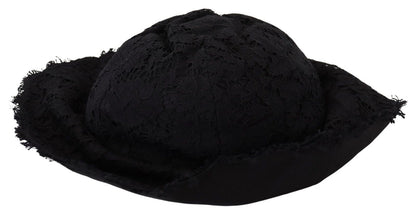 Dolce &amp; Gabbana Elegante sombrero de diseñador negro listo para el sol