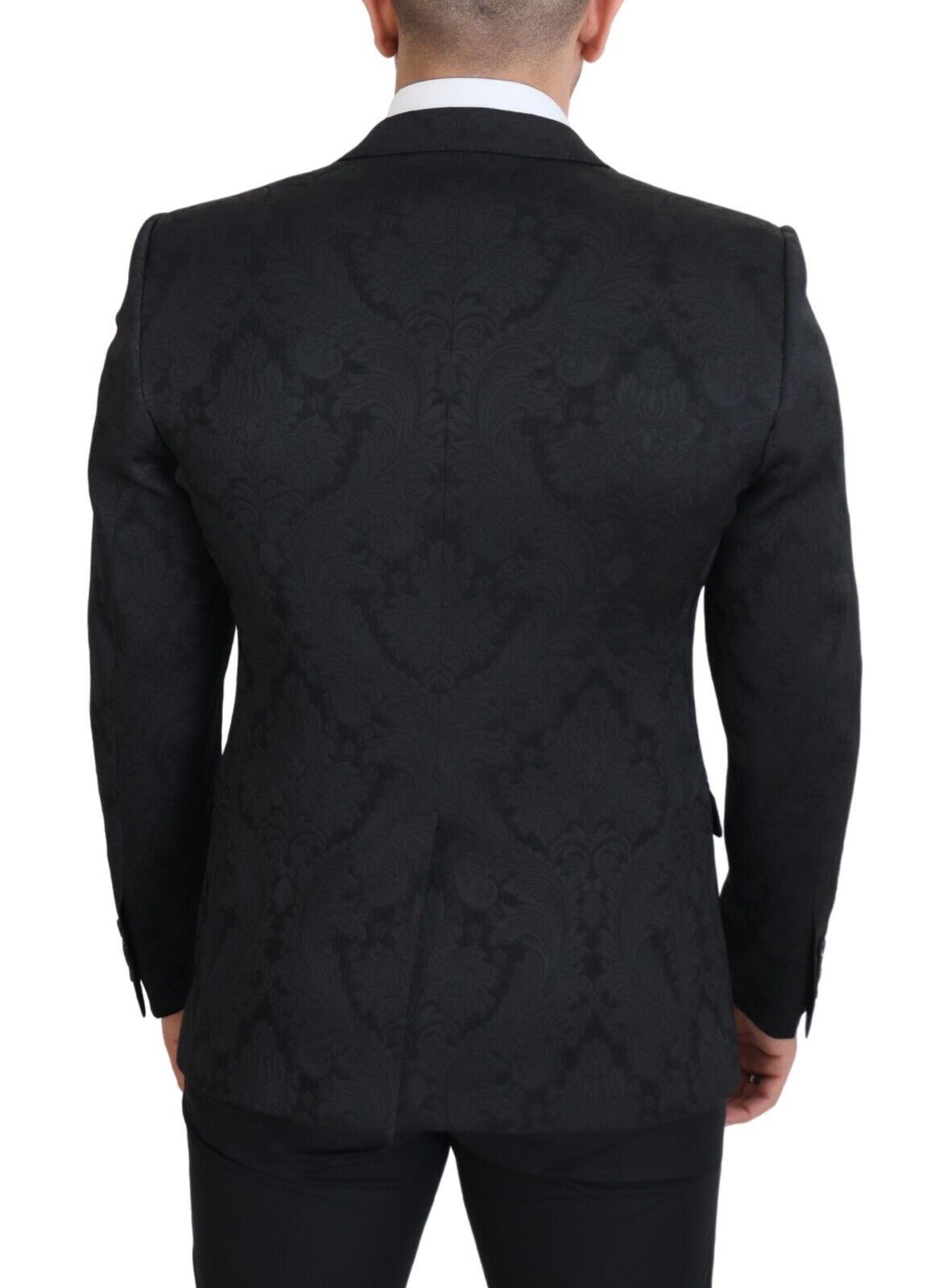 Dolce &amp; Gabbana Elegante conjunto de chaqueta y chaleco de traje Martini negro
