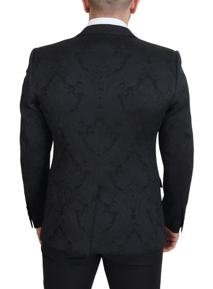 Dolce &amp; Gabbana Elegante conjunto de chaqueta y chaleco de traje Martini negro