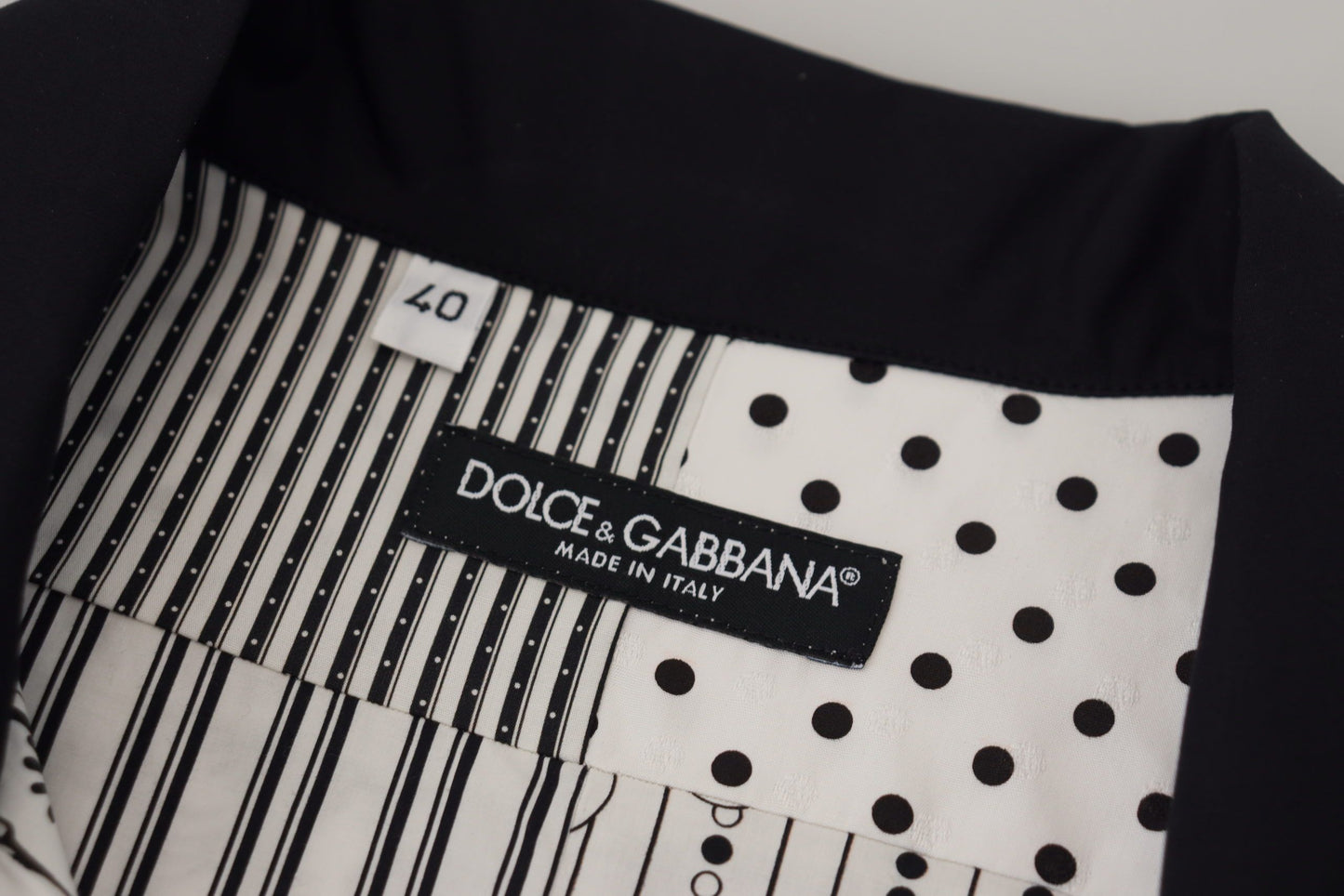 Dolce &amp; Gabbana Elegante camisa de algodón en blanco y negro
