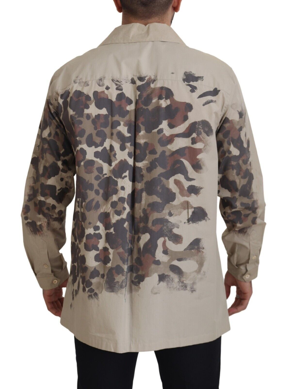 Dolce &amp; Gabbana Camisa casual con botones de algodón beige