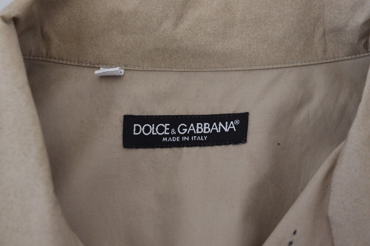 Dolce &amp; Gabbana Camisa casual con botones de algodón beige
