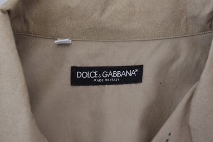 Dolce &amp; Gabbana Camisa casual con botones de algodón beige