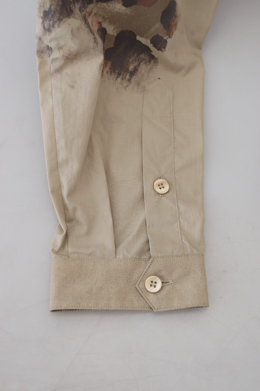 Dolce &amp; Gabbana Camisa casual con botones de algodón beige